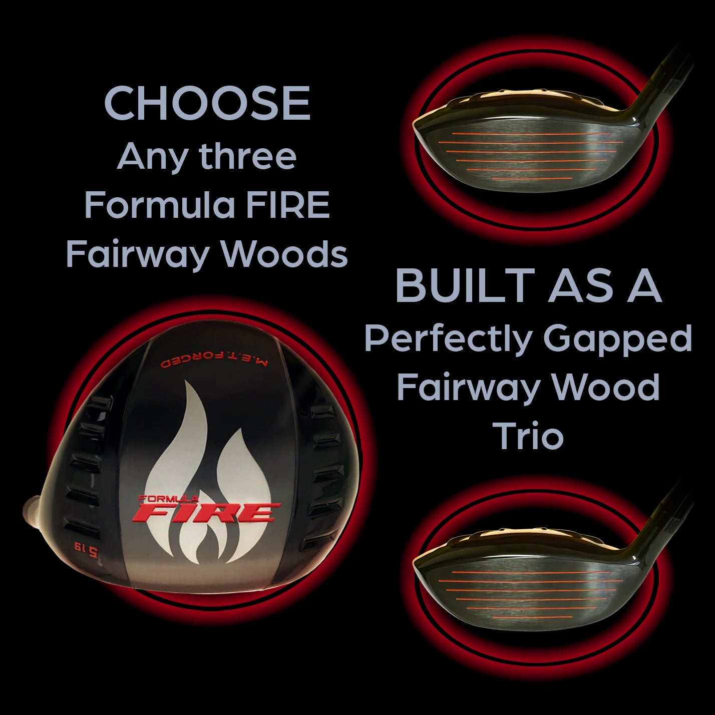 Krank Golf Formula FIRE TOUR Fairway Wood Trio Control Bundle