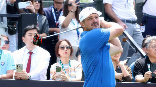Bryson DeChambeau hitting a Krank Formula FIRE PRO TOUR driver at LIV Golf Korea in Busan.
