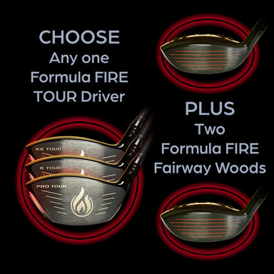 Krank Formula FIRE TOUR Driver + 2 Fairway Woods Performance