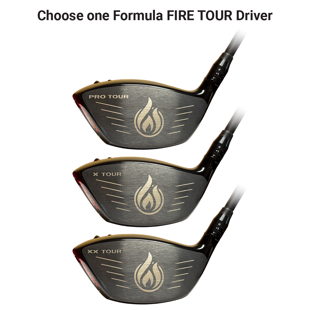 Formula FIRE TOUR Driver + 2 Fairway Woods Performance Bundle